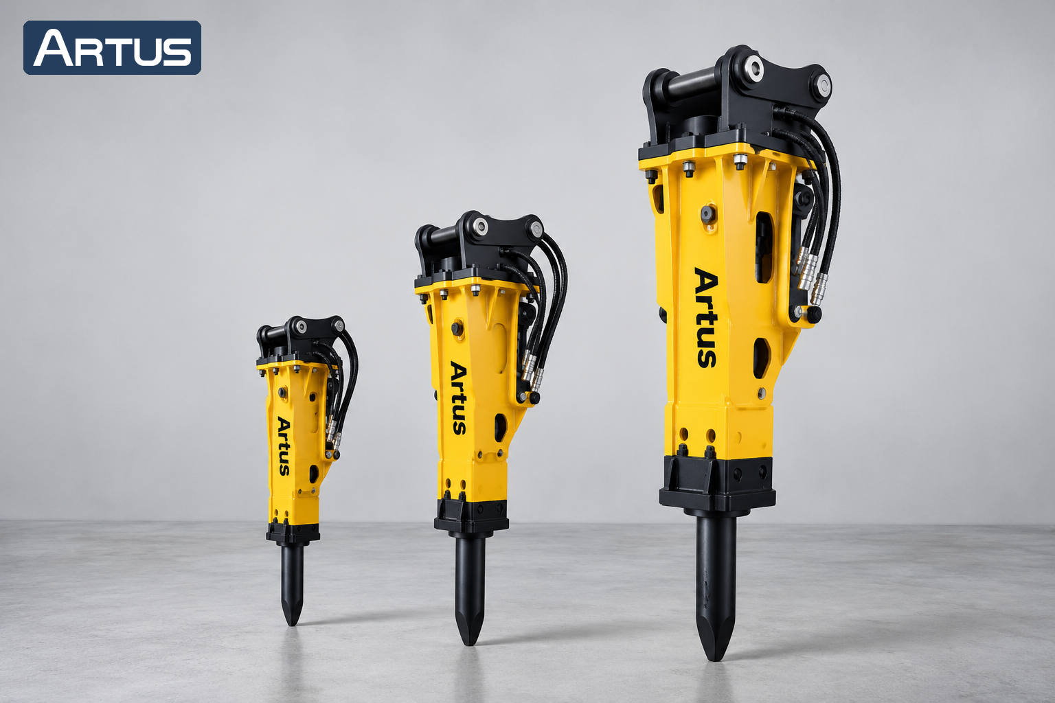 Artus hydraulic breakers in different sizes for excavators hydraulic breaker price